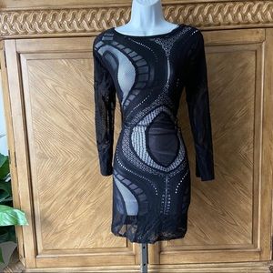 Not branded black mesh net bodycon mini dress